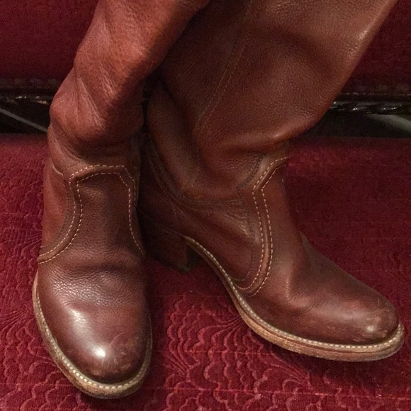 FRYE Jane Tall Leather Boots in Cognac - Picture 8 of 8